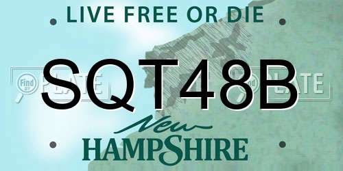 SQT48B New Hampshire License Plate