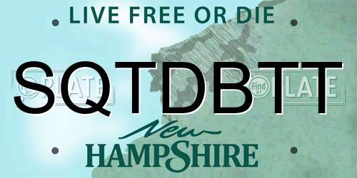 SQTDBTT New Hampshire License Plate