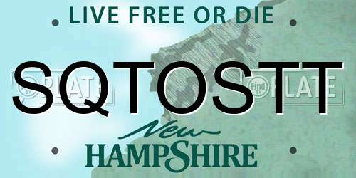 SQTOSTT New Hampshire License Plate