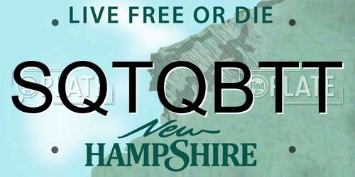 SQTQBTT New Hampshire License Plate