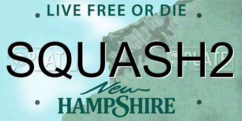 SQUASH2 New Hampshire License Plate