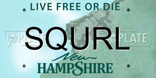 SQURL New Hampshire License Plate