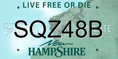SQZ48B New Hampshire License Plate