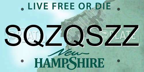 SQZQSZZ New Hampshire License Plate