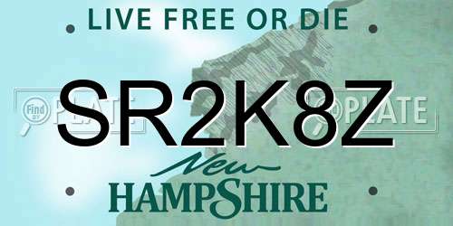 SR2K8Z New Hampshire License Plate