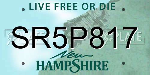 SR5P817 New Hampshire License Plate