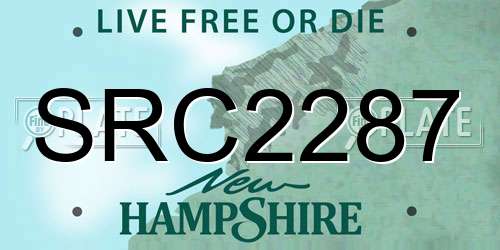 SRC2287 New Hampshire License Plate