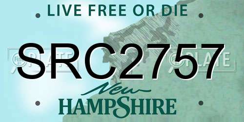 SRC2757 New Hampshire License Plate