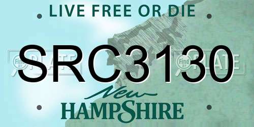 SRC3130 New Hampshire License Plate