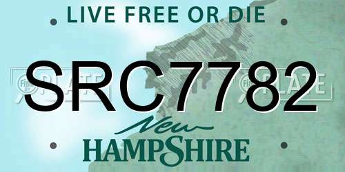 SRC7782 New Hampshire License Plate