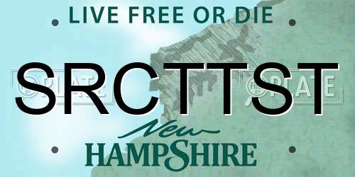 SRCTTST New Hampshire License Plate