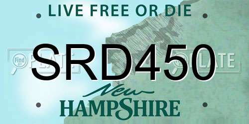 SRD450 New Hampshire License Plate