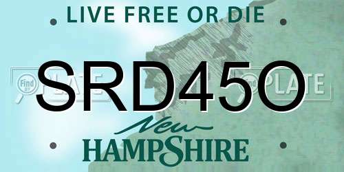 SRD45O New Hampshire License Plate