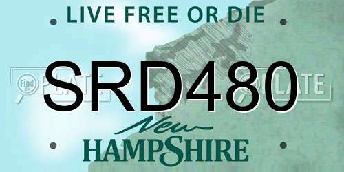SRD480 New Hampshire License Plate
