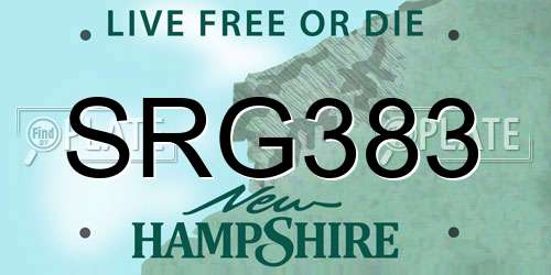SRG383 New Hampshire License Plate