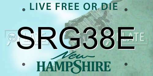 SRG38E New Hampshire License Plate