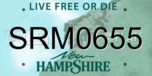 SRM0655 New Hampshire License Plate