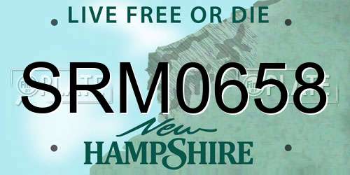 SRM0658 New Hampshire License Plate