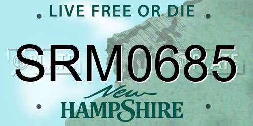 SRM0685 New Hampshire License Plate