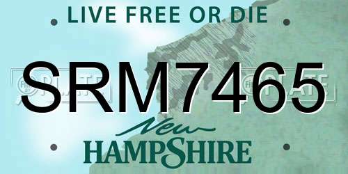 SRM7465 New Hampshire License Plate