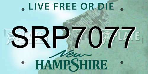 SRP7077 New Hampshire License Plate