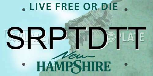SRPTDTT New Hampshire License Plate