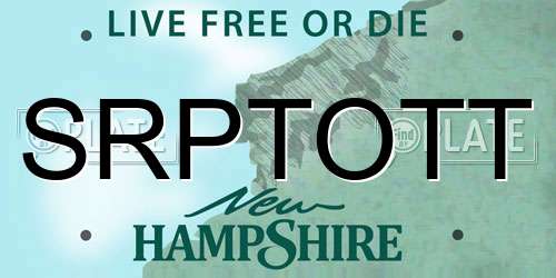 SRPTOTT New Hampshire License Plate