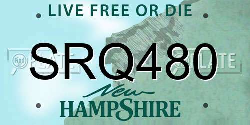 SRQ480 New Hampshire License Plate