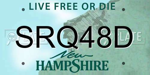 SRQ48D New Hampshire License Plate