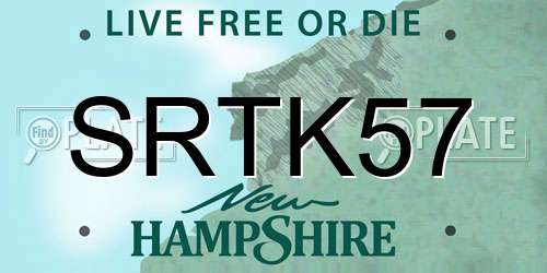SRTK57 New Hampshire License Plate