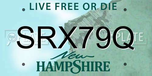 SRX79Q New Hampshire License Plate