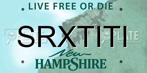 SRXTITI New Hampshire License Plate