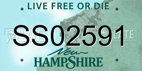 SS02591 New Hampshire License Plate