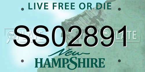SS02891 New Hampshire License Plate