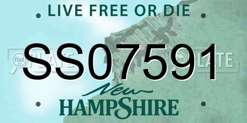 SS07591 New Hampshire License Plate