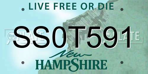 SS0T591 New Hampshire License Plate