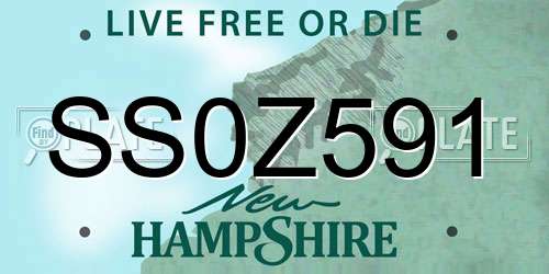SS0Z591 New Hampshire License Plate
