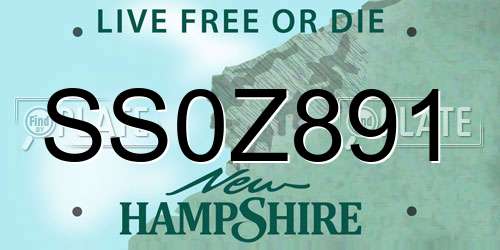 SS0Z891 New Hampshire License Plate