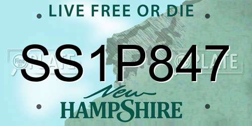 SS1P847 New Hampshire License Plate