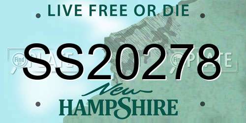 SS20278 New Hampshire License Plate