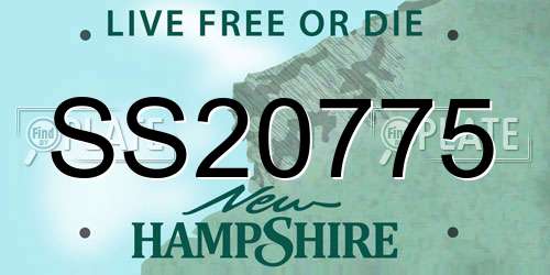 SS20775 New Hampshire License Plate
