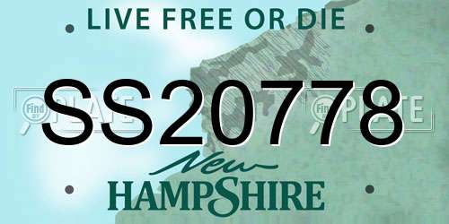 SS20778 New Hampshire License Plate