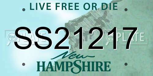 SS21217 New Hampshire License Plate