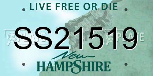 SS21519 New Hampshire License Plate
