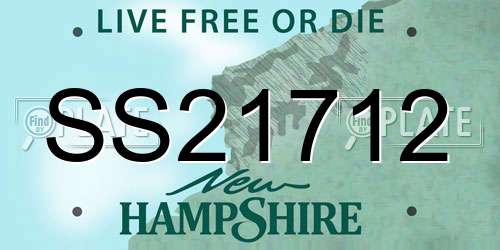 SS21712 New Hampshire License Plate