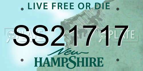 SS21717 New Hampshire License Plate