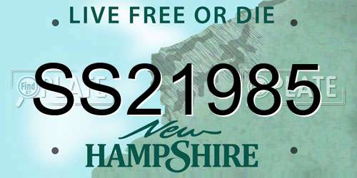 SS21985 New Hampshire License Plate