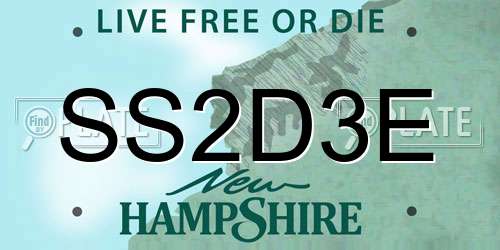 SS2D3E New Hampshire License Plate