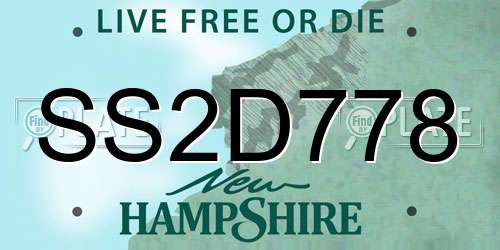 SS2D778 New Hampshire License Plate