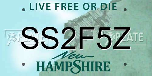 SS2F5Z New Hampshire License Plate